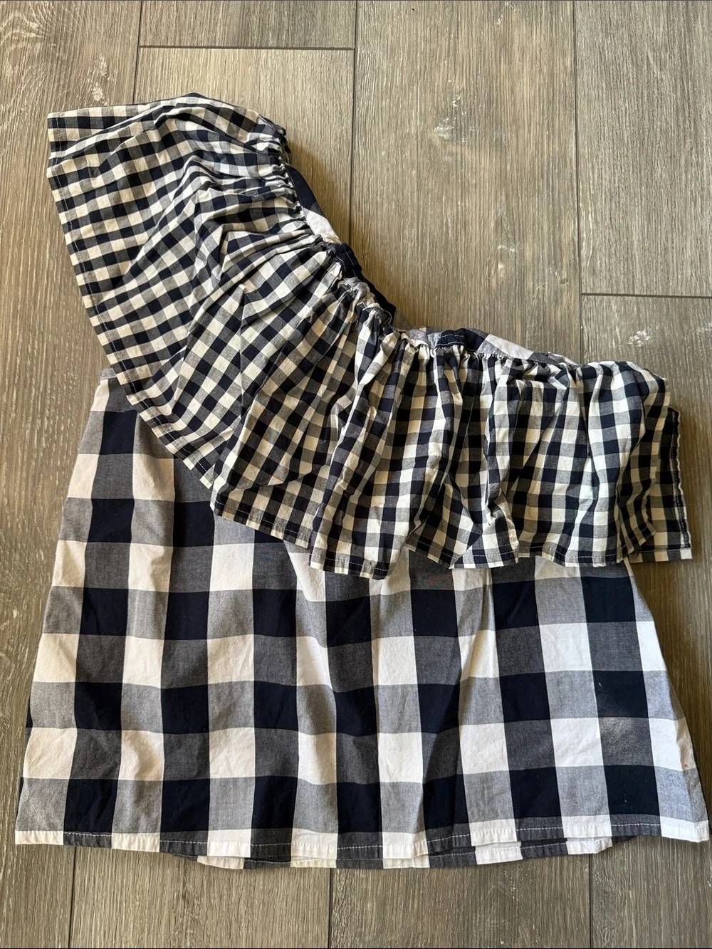 J.Crew Factory Women's One-Shoulder Ruffle Poplin Tank - Picture 7 of 13